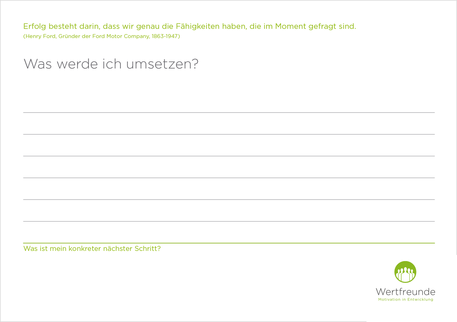 Wertfreunde- Aktionskarten